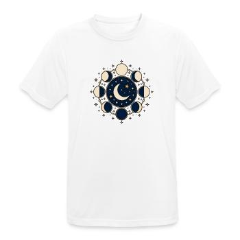 Mondphasen Kreis Sterne Astronomie Vektor Shirt - Männer T-Shirt atmungsaktiv - Weiß - Vorne - AI Model Male 185 dark (185cm)