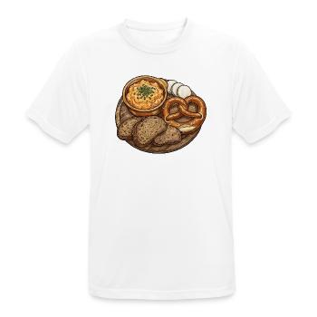 Rustikale Brotzeitplatte mit Obatzda - Männer T-Shirt atmungsaktiv - Weiß - Vorne - AI Model Male 185 dark (185cm)