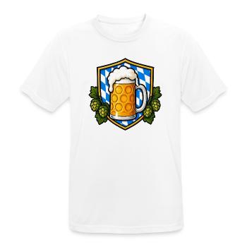 Bayerisches Bierkrug Emblem - Männer T-Shirt atmungsaktiv - Weiß - Vorne - AI Model Male 185 dark (185cm)