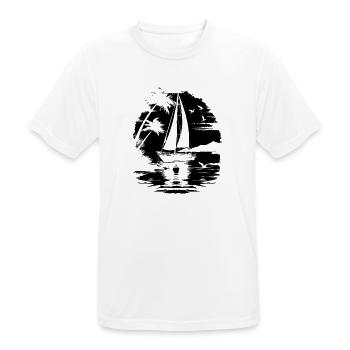 Segeln - Männer T-Shirt atmungsaktiv - Weiß - Vorne - AI Model Male 185 dark (185cm)