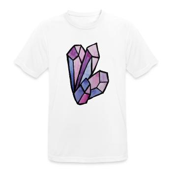 Mosaik aus Buntglas-Edelsteinherzen - Männer T-Shirt atmungsaktiv - Weiß - Vorne - AI Model Male 185 dark (185cm)