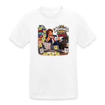 Versicherungsvertreter: Das Leben passiert - Männer T-Shirt atmungsaktiv - Weiß - Vorne - AI Model Male 185 dark (185cm)