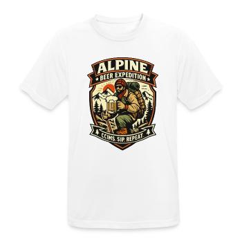 Alpine Bier Expedition - Männer T-Shirt atmungsaktiv - Weiß - Vorne - AI Model Male 185 dark (185cm)