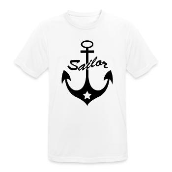 anker_wappen2 - Männer T-Shirt atmungsaktiv - Weiß - Vorne - AI Model Male 185 dark (185cm)