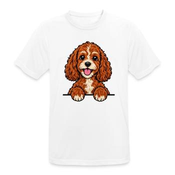 Cavapoo - Männer T-Shirt atmungsaktiv - Weiß - Vorne - AI Model Male 185 dark (185cm)