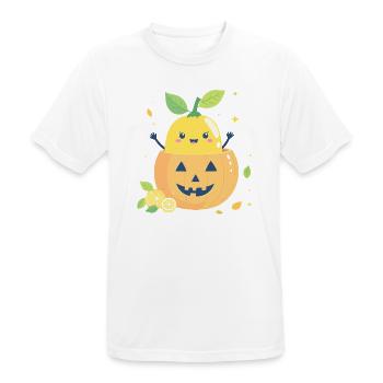 Zitrone im Halloween-Kürbis - Männer T-Shirt atmungsaktiv - Weiß - Vorne - AI Model Male 185 dark (185cm)