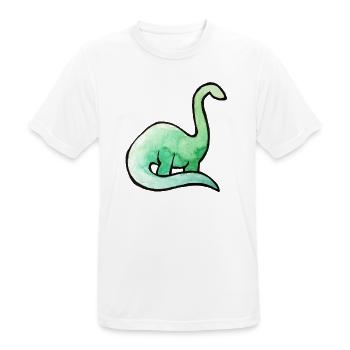 Smaragdgrünes Dino-Aquarell - Männer T-Shirt atmungsaktiv - Weiß - Vorne - AI Model Male 185 dark (185cm)