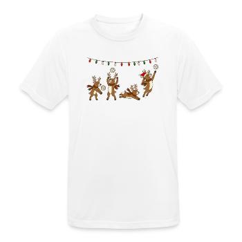 Volleyball Weihnachten Rentiere Wichtelgeschenk - Männer T-Shirt atmungsaktiv - Weiß - Vorne - AI Model Male 185 dark (185cm)