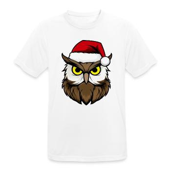 Eulen Weihnachten / Weihnachtsmann Vogel - Männer T-Shirt atmungsaktiv - Weiß - Vorne - AI Model Male 185 dark (185cm)