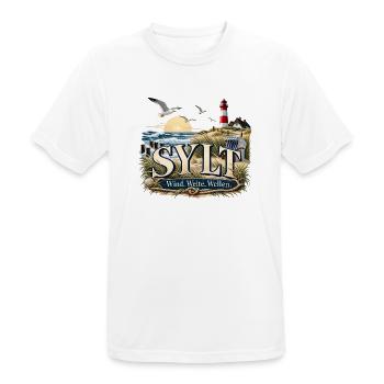 Sylt Strandwind Motiv - Männer T-Shirt atmungsaktiv - Weiß - Vorne - AI Model Male 185 dark (185cm)