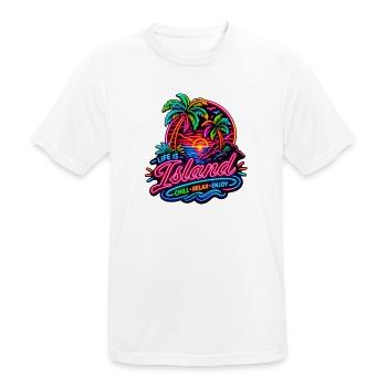 Neon Insel Sunset Relax - Männer T-Shirt atmungsaktiv - Weiß - Vorne - AI Model Male 185 dark (185cm)