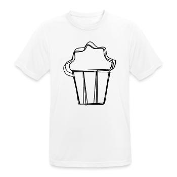 Popcorn handgezeichnet - Männer T-Shirt atmungsaktiv - Weiß - Vorne - AI Model Male 185 dark (185cm)