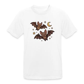Fledermäuse mit dem Mond - Männer T-Shirt atmungsaktiv - Weiß - Vorne - AI Model Male 185 dark (185cm)