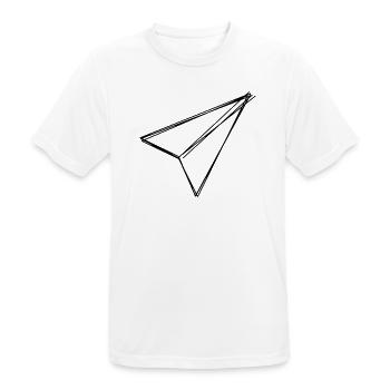 Papierflieger handgezeichnet - Männer T-Shirt atmungsaktiv - Weiß - Vorne - AI Model Male 185 dark (185cm)