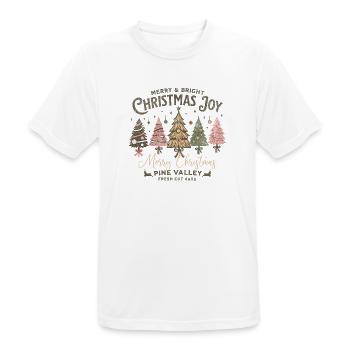 Merry Christmas Joy Tannenbaum Vintage Geschenk - Männer T-Shirt atmungsaktiv - Weiß - Vorne - AI Model Male 185 dark (185cm)
