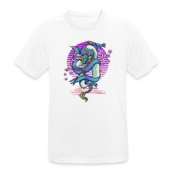 Drache Kirschblüten Fantasy - Männer T-Shirt atmungsaktiv - Weiß - Vorne - AI Model Male 185 dark (185cm)