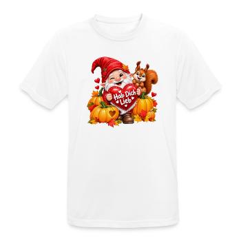 Herbstgnom Hab Dich Lieb - Männer T-Shirt atmungsaktiv - Weiß - Vorne - AI Model Male 185 dark (185cm)