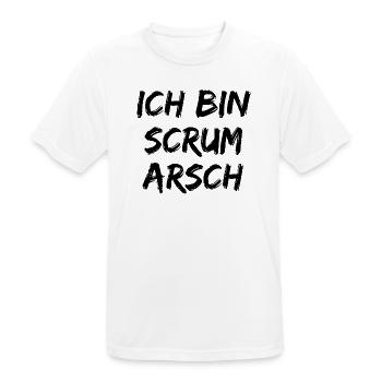ICH BIN SCRUM ARSCH AGILE TEAM PROJEKTMANAGER  - Männer T-Shirt atmungsaktiv - Weiß - Vorne - AI Model Male 185 dark (185cm)