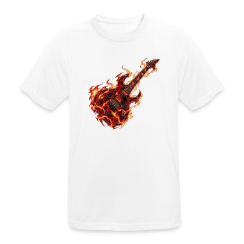 Inferno Dragon Gitarre - Männer T-Shirt atmungsaktiv - Weiß - Vorne - AI Model Male 185 dark (185cm)
