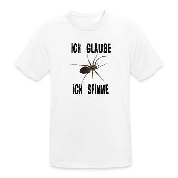 Ich glaube ich spinne - Spinne Spruch - Männer T-Shirt atmungsaktiv - Weiß - Vorne - AI Model Male 185 dark (185cm)