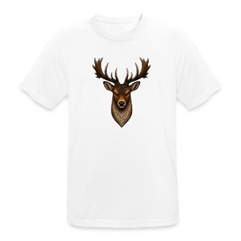 Damhirsch - Männer T-Shirt atmungsaktiv - Weiß - Vorne - AI Model Male 185 dark (185cm)