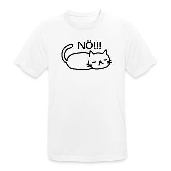 Nö Lustige Faule Katze - Männer T-Shirt atmungsaktiv - Weiß - Vorne - AI Model Male 185 dark (185cm)