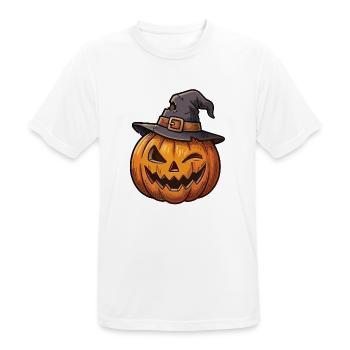 Kürbis mit einem charmanten Hut - Männer T-Shirt atmungsaktiv - Weiß - Vorne - AI Model Male 185 dark (185cm)