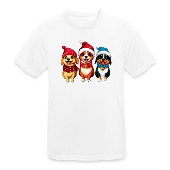 Hunde Weihnachten - Männer T-Shirt atmungsaktiv - Weiß - Vorne - AI Model Male 185 dark (185cm)
