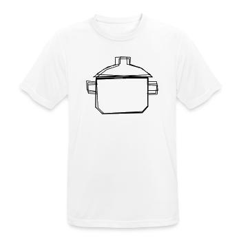 Kochtopf handgezeichnet - Männer T-Shirt atmungsaktiv - Weiß - Vorne - AI Model Male 185 dark (185cm)