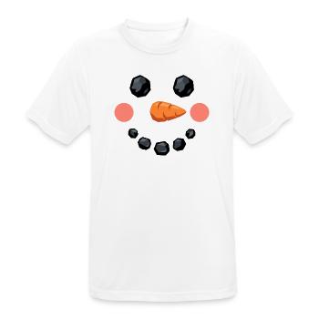 Lächelndes Schneemann Gesicht - Männer T-Shirt atmungsaktiv - Weiß - Vorne - AI Model Male 185 dark (185cm)