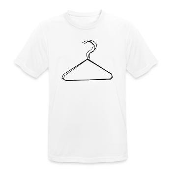 Kleiderbügel handgezeichnet - Männer T-Shirt atmungsaktiv - Weiß - Vorne - AI Model Male 185 dark (185cm)