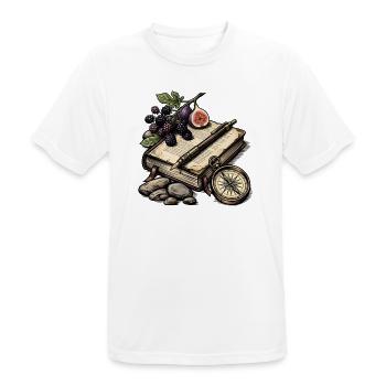 Botanisches Reisebuch - Männer T-Shirt atmungsaktiv - Weiß - Vorne - AI Model Male 185 dark (185cm)
