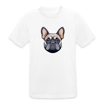Französischer Bulldoggenkopf - Männer T-Shirt atmungsaktiv - Weiß - Vorne - AI Model Male 185 dark (185cm)