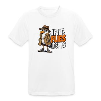 Spy Seagull Noir - Männer T-Shirt atmungsaktiv - Weiß - Vorne - AI Model Male 185 dark (185cm)