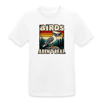 Vögel sind keine echten Kamera-Vogel - Männer T-Shirt atmungsaktiv - Weiß - Vorne - AI Model Male 185 dark (185cm)