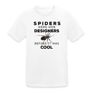 Spiders were web designers - Spinne Nerd Spruch - Männer T-Shirt atmungsaktiv - Weiß - Vorne - AI Model Male 185 dark (185cm)