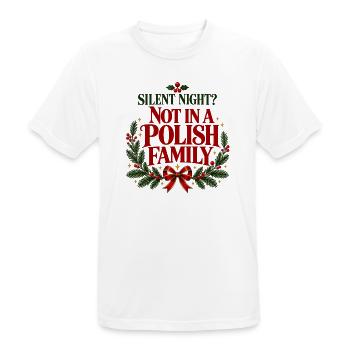 Stille Nacht polnischer Familien-Weihnachtshumor - Männer T-Shirt atmungsaktiv - Weiß - Vorne - AI Model Male 185 dark (185cm)