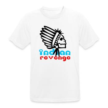 Indian Skull Revenge - Männer T-Shirt atmungsaktiv - Weiß - Vorne - AI Model Male 185 dark (185cm)