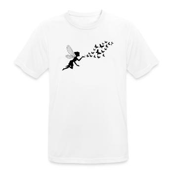 Schmetterlingdesign Pusteblumen Wiese Herzen Feen - Männer T-Shirt atmungsaktiv - Weiß - Vorne - AI Model Male 185 dark (185cm)