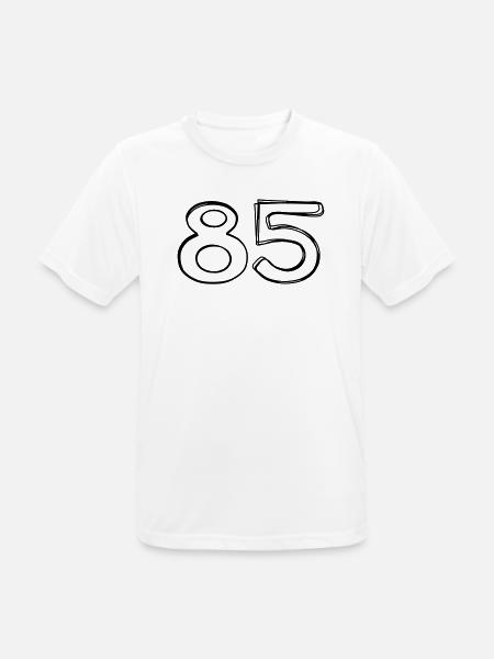 Zahl 85 handgezeichnet - Männer T-Shirt atmungsaktiv - Weiß