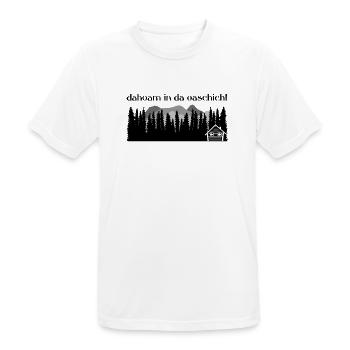 Dahoam à da Oaschicht-Daheim dans un endroit isolé, nature - T-shirt respirant Homme - blanc - Devant - AI Model Male 185 dark (185cm)