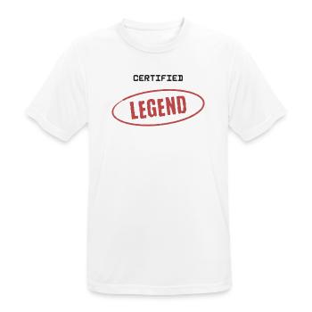 Zertifizierte Legende - Männer T-Shirt atmungsaktiv - Weiß - Vorne - AI Model Male 185 dark (185cm)