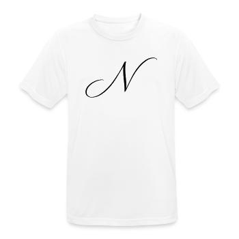 Name mit Anfangsbuchstabe N Nina Noah Nora Nico  - Männer T-Shirt atmungsaktiv - Weiß - Vorne - AI Model Male 185 dark (185cm)