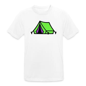 Icône du camping sous tente du festival - T-shirt respirant Homme - blanc - Devant - AI Model Male 185 dark (185cm)