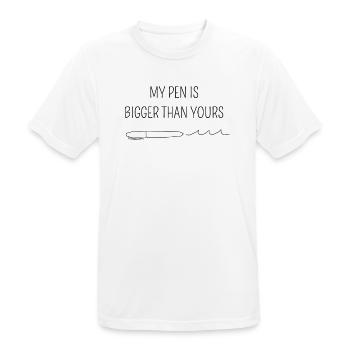 My pen is bigger than yours - T-shirt respirant Homme - blanc - Devant - AI Model Male 185 dark (185cm)