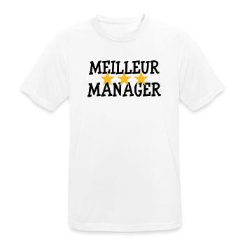Meilleur Manager - T-shirt respirant Homme - blanc - Devant - AI Model Male 185 dark (185cm)