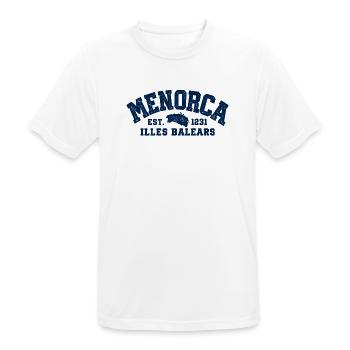Menorca - Insel - Mittelmeer - Spanien - Balearen - Männer T-Shirt atmungsaktiv - Weiß - Vorne - AI Model Male 185 dark (185cm)