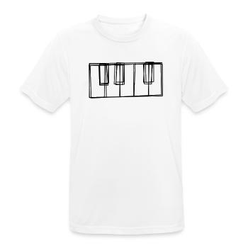 Klaviertasten handgezeichnet - Männer T-Shirt atmungsaktiv - Weiß - Vorne - AI Model Male 185 dark (185cm)