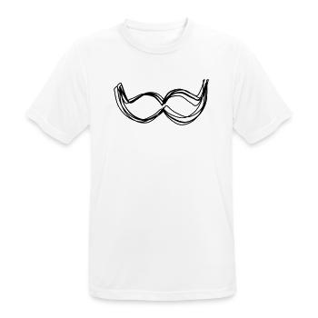 Schnurrbart handgezeichnet - Männer T-Shirt atmungsaktiv - Weiß - Vorne - AI Model Male 185 dark (185cm)