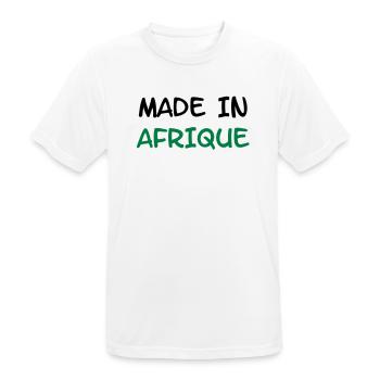 Made in AFRICA! - Men's Breathable T-Shirt - white - Front - AI Model Male 185 dark (185cm)